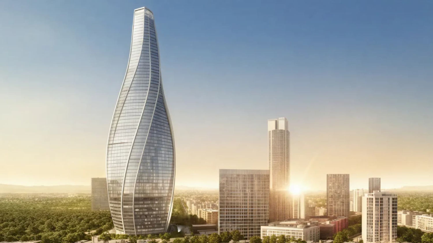 Skyline gemaakt met Rhino in combinatie met Grasshopper