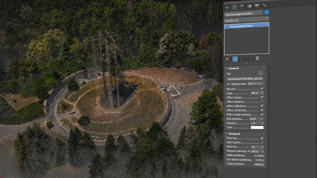 Clipping of a Gaussian splat import