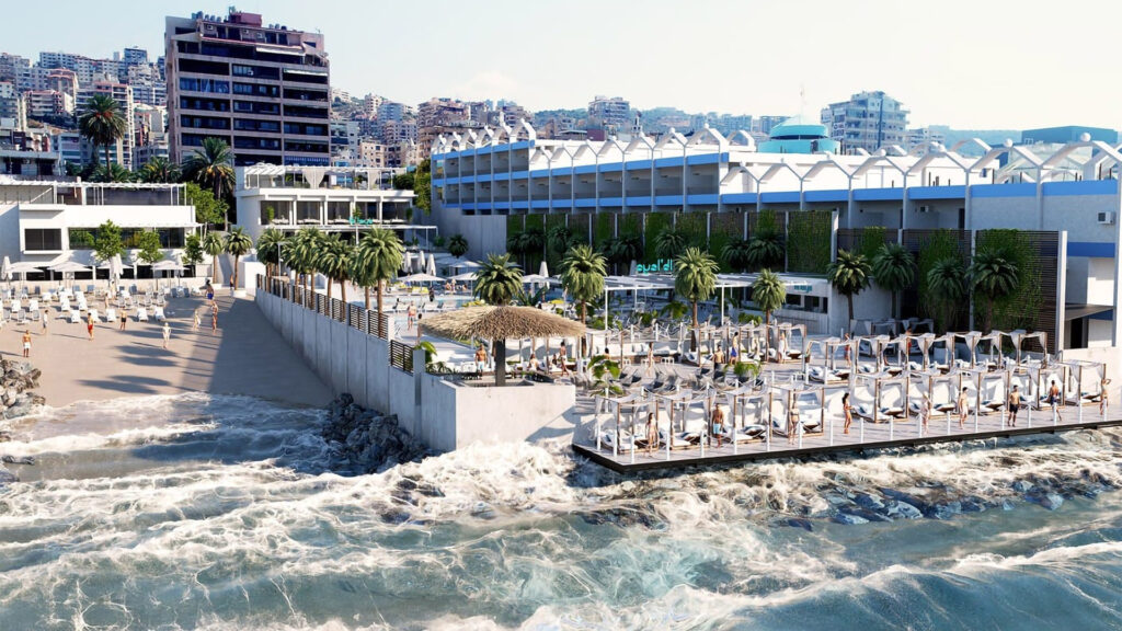 Prachtige 3d render van een strand vergezicht.