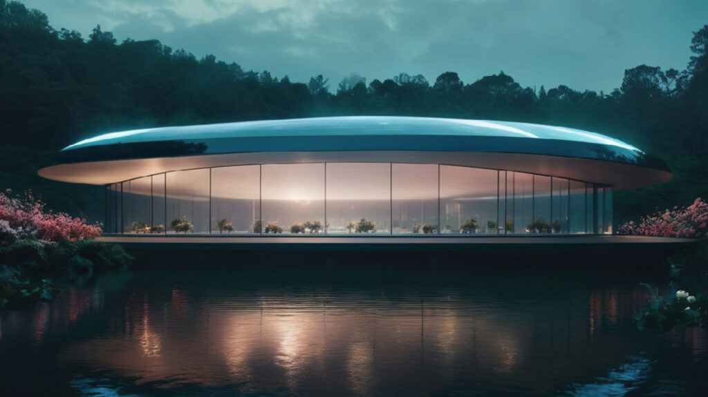 AI Render van een futuristisch gebouw