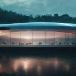 AI Render van een futuristisch gebouw