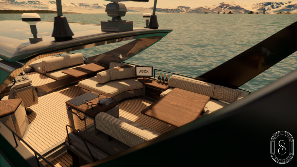 Render of a yacht