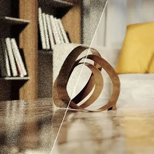 voorbeeld van ai-denoising in Thea Render.