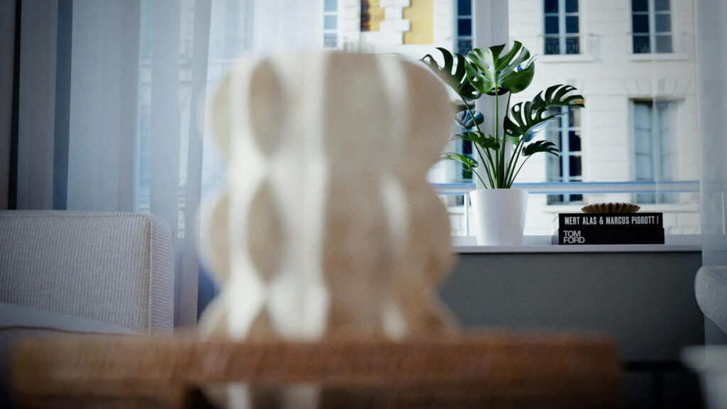 scherptediepte render van een kunstobject.