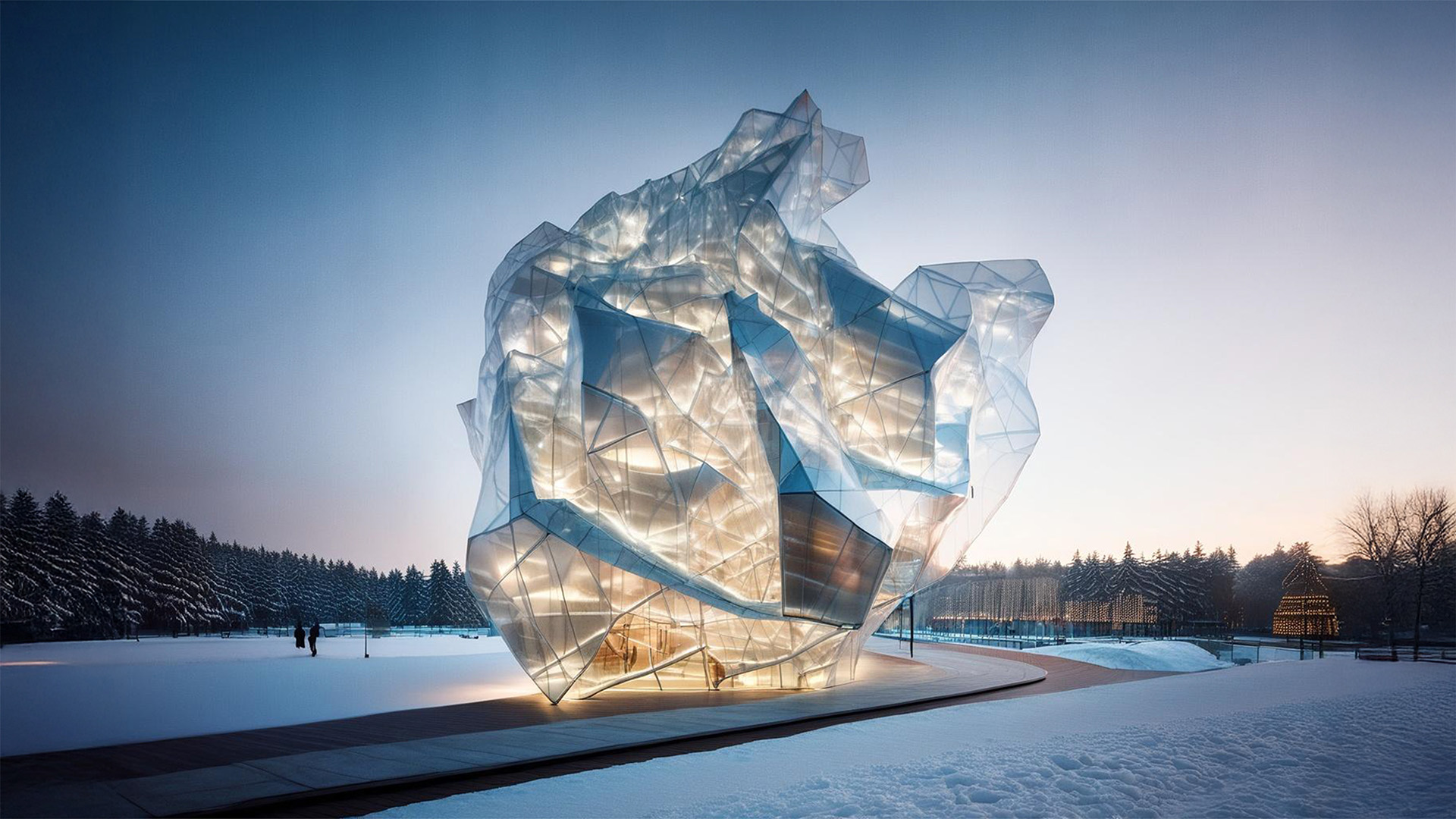 Een modern gebouw, ontworpen met behulp van SketchUp ProAdvanced.