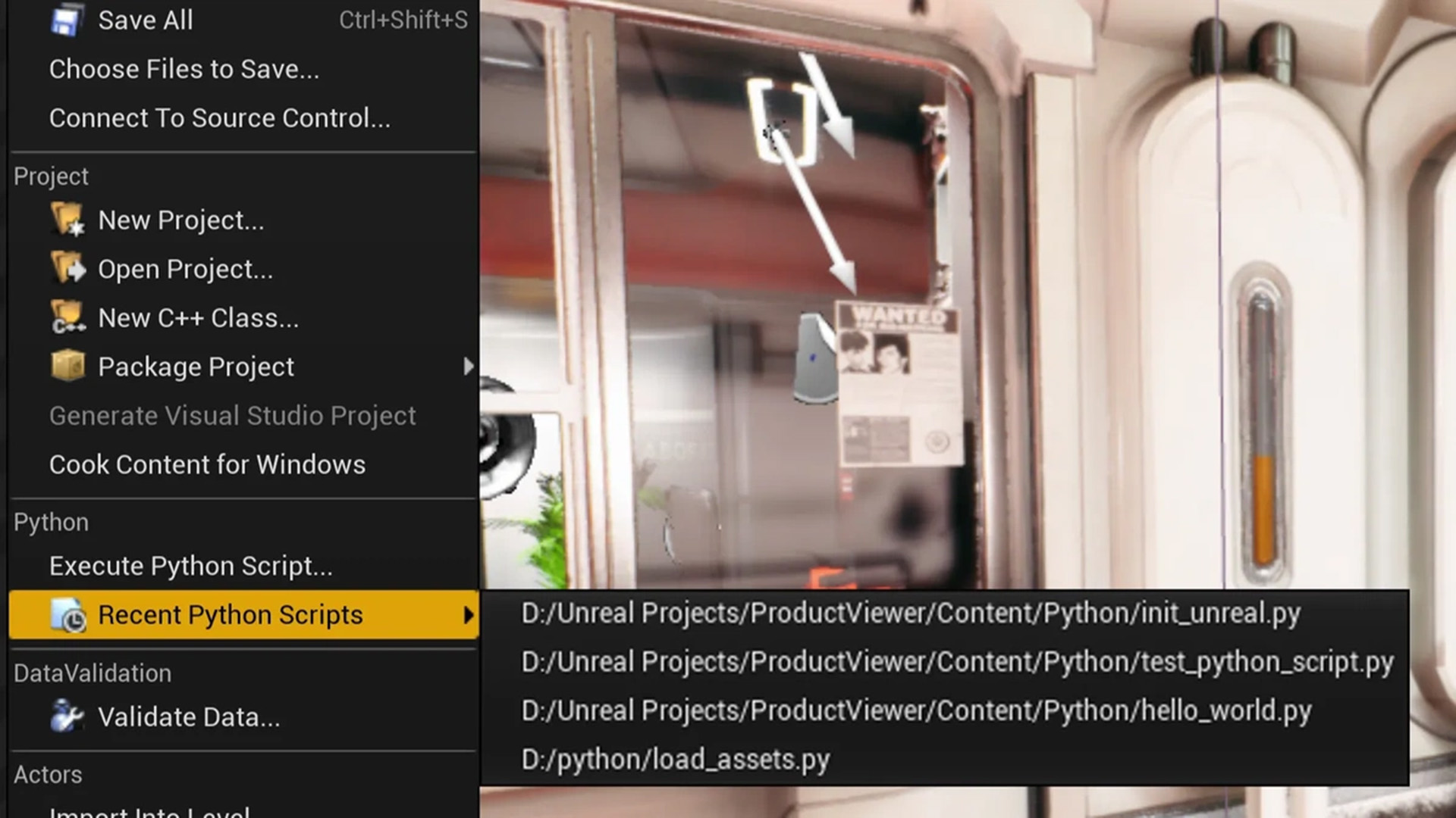 Automatisering van workflows met volledige Python-ondersteuning in Unreal Editor.