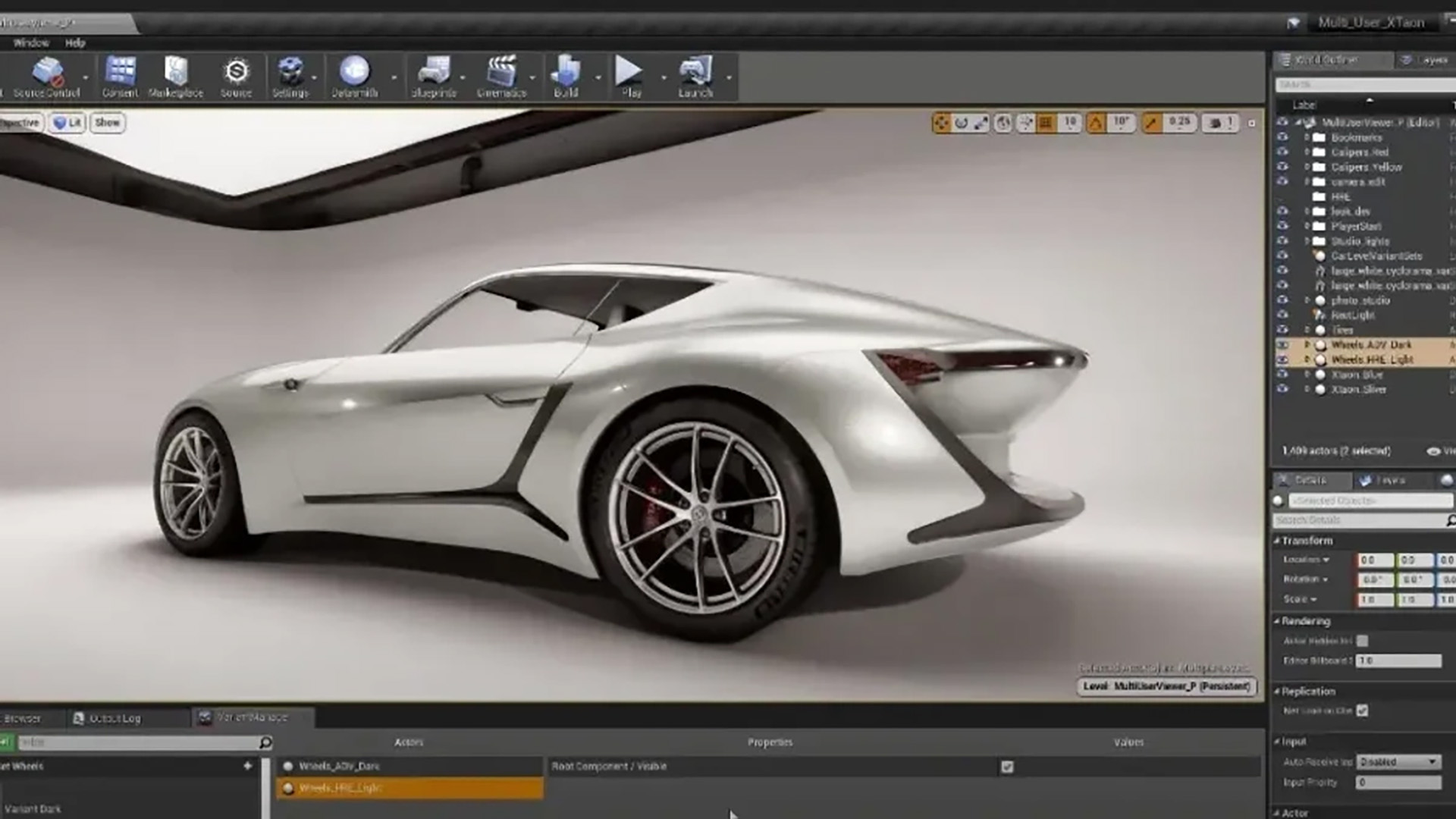 Variant Manager-interface voor het organiseren van product- of assetvarianten zonder aparte scènes.