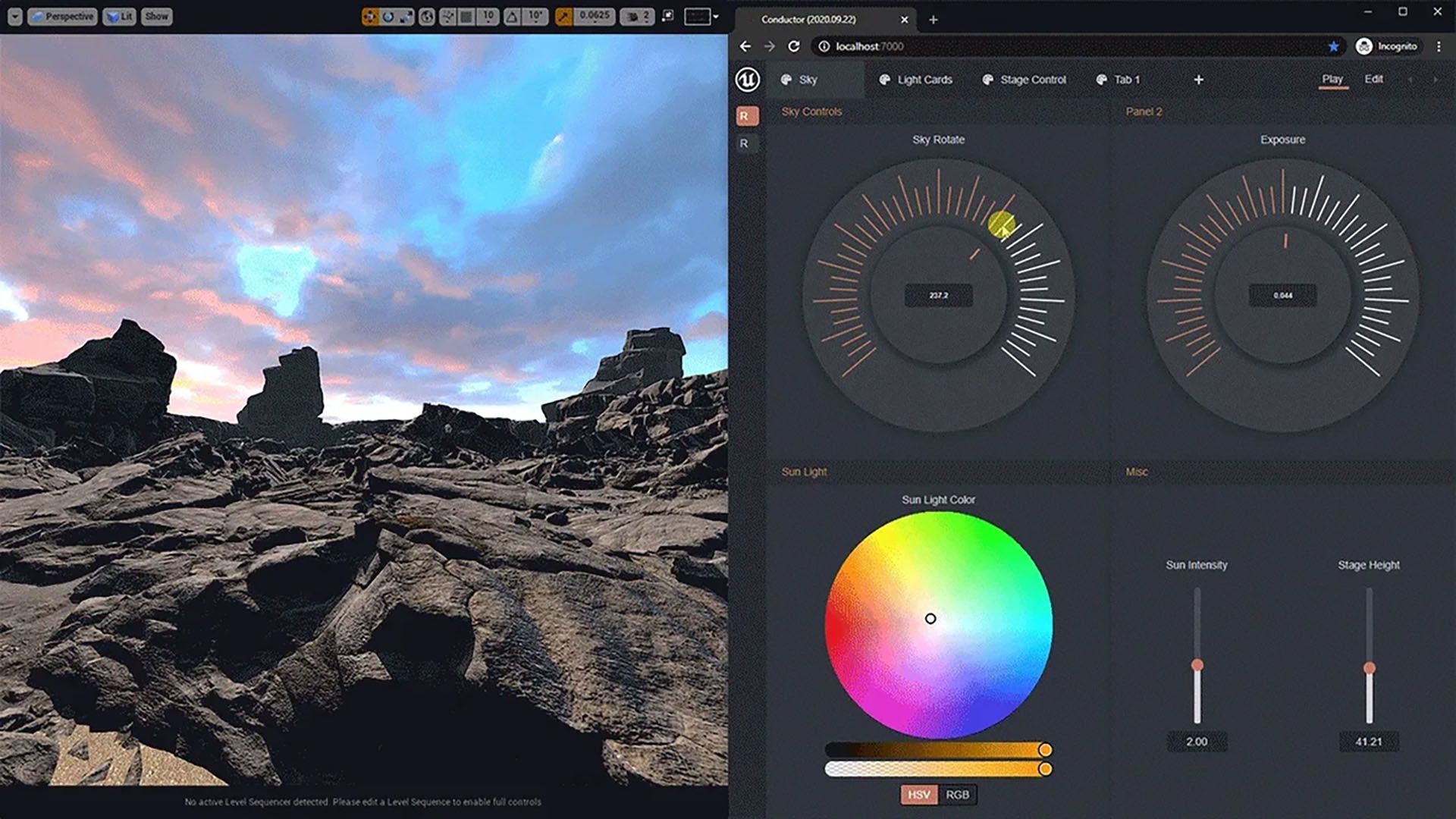 Web-gebaseerde Remote Control UI voor het bedienen van virtuele elementen vanaf elk apparaat.
