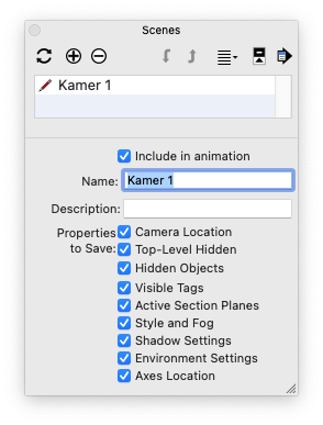 Scene interface in SketchUp