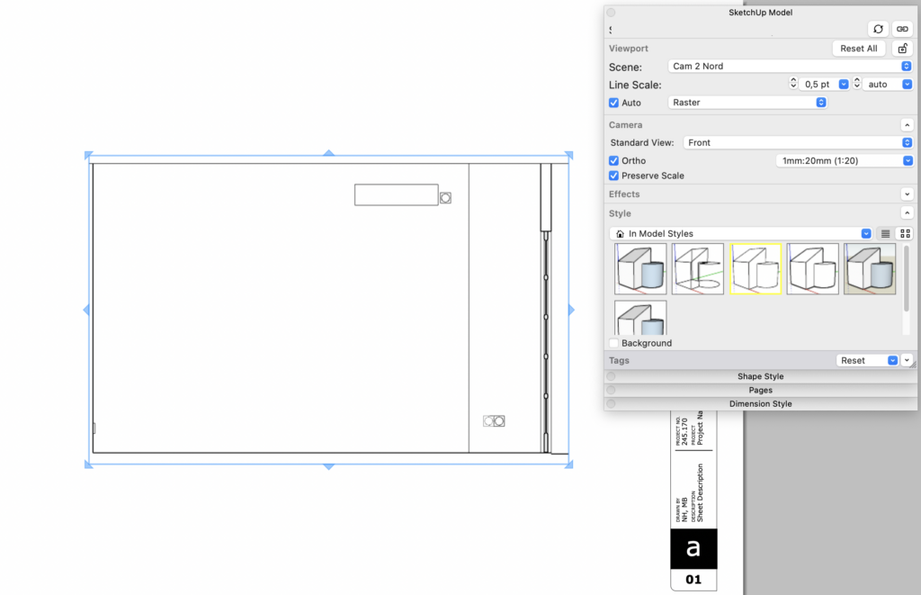 Uitsnede weergave in LayOut