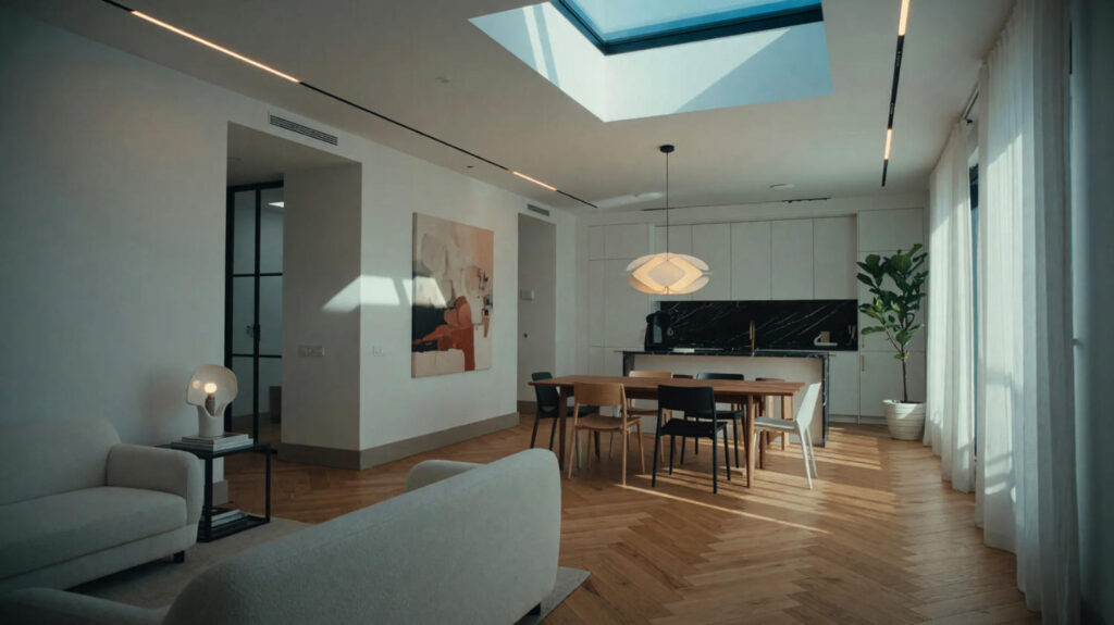 Fotorealistische rendering van een modern interieur