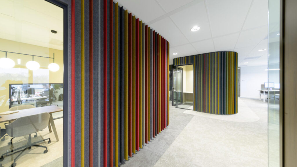 Decorative felt panels in an office building in Eindhoven