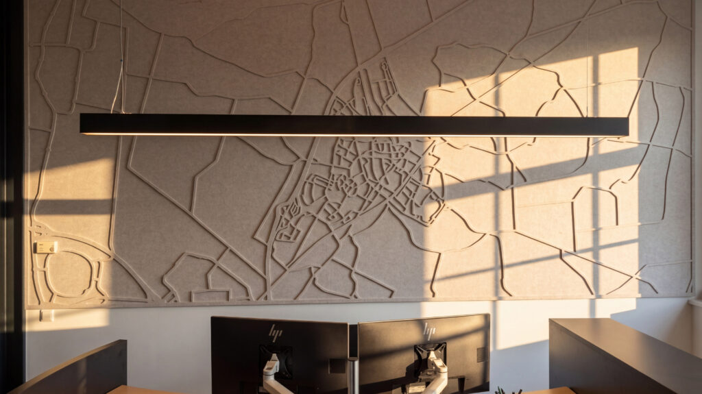 Citymap on a wall in an office